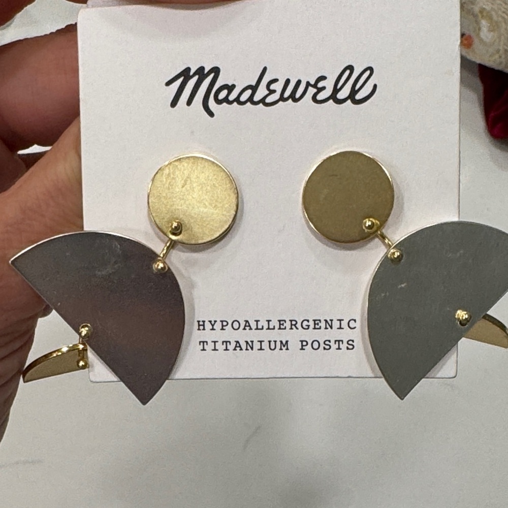 Madewell Two-Tone Gold and Silver Statement Earrings - Picture 5 of 5